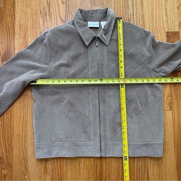 ALFRED DUNNER Vintage Corduroy Zip Shacket Jacket Pockets Neutral Minimalist 14 - Picture 14 of 14